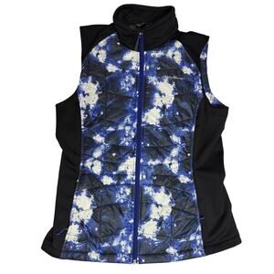 Eddie Bauer Vest Women's M Black Blue Nightsky Northridge Full Zip MSRP $80